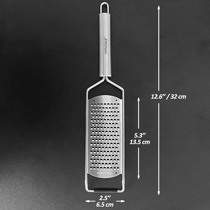 Professional Zester Grater Coarse for Cheese, Carrot, Ginger, Coconut, Nuts and Horseradish, Kitchen grater with Razor-Sharp Stainless Steel Blade (Coarse) - Image 3