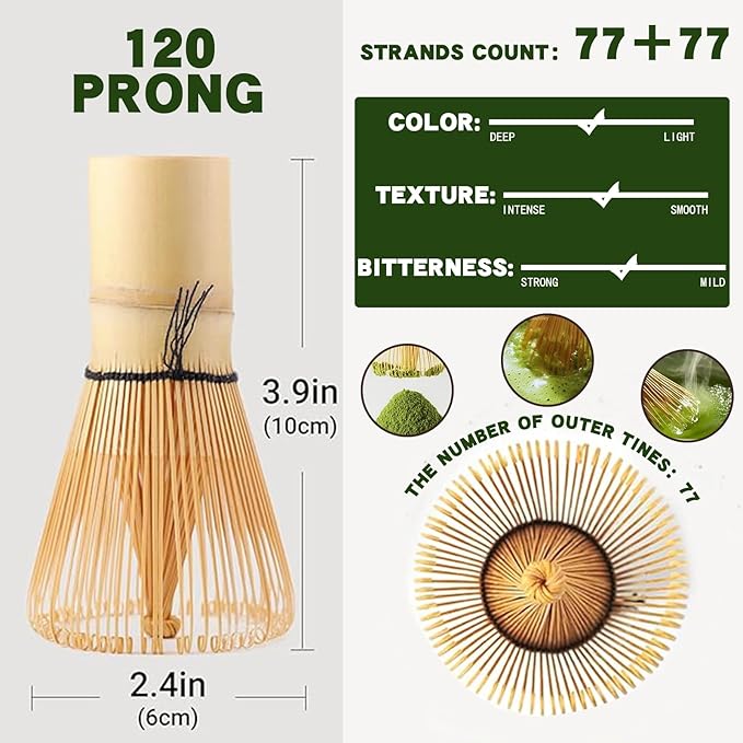 Clay&Fire Matcha Whisk, 2 Pack Handcrafted Bamboo Whisk for Matcha Powder, Traditional Japanese Chasen for Matcha Stirrer, 100% Natural Matcha Wisk - Image 2