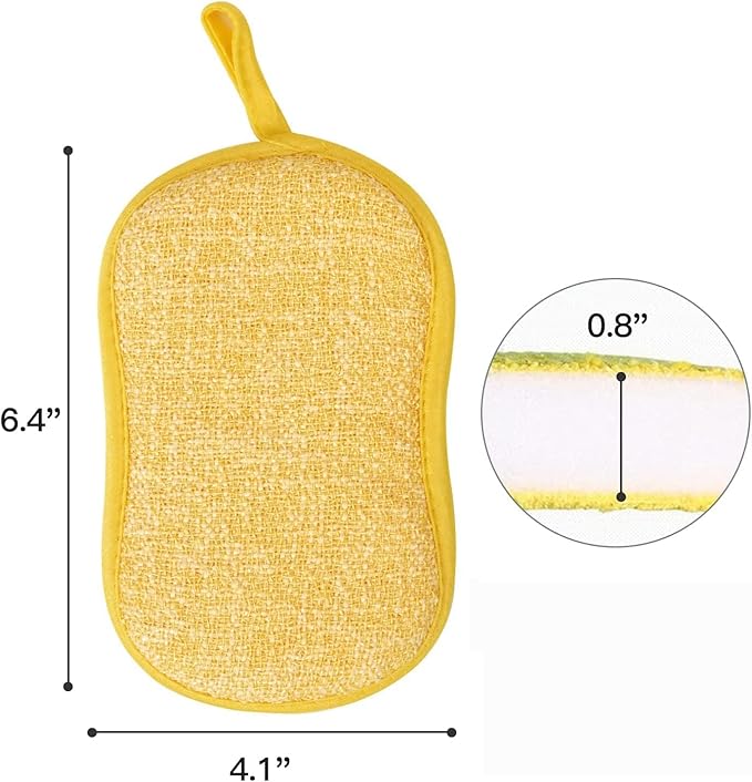 Multipurpose Kitchen Scrub Sponges, Heavy Duty Cleaning Non-Scratch Scrub Sponge, Reusable Microfiber Sponge for Household Cleaning, Six Color Packaging (6pcs) - Image 6