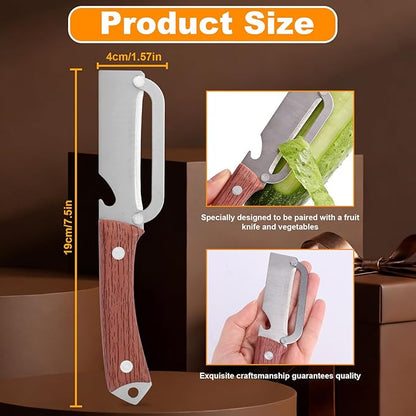 2pcs Multi-Functional Vegetable Peeler with Ergonomic Handle, Stainless Steel Thick & Thin Skin Fruit Peeler with Bottle Opener, Not for Left-Handed Users, Practical Kitchen Tool for Apple Potato - Image 2