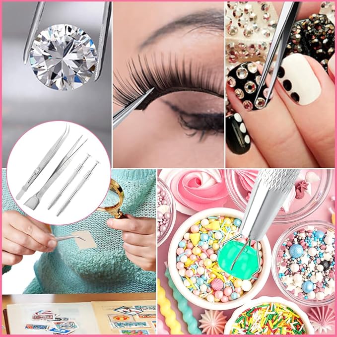4 PCS Sprinkles Tools for Cake Decorating,Sprinkle Pen Pearl Grabber with 4 Claws,Cake Tweezers Pearl Sprinkle Spoon with Shovel Head,for Cookie Cupcake Decorating Supplies - Image 5