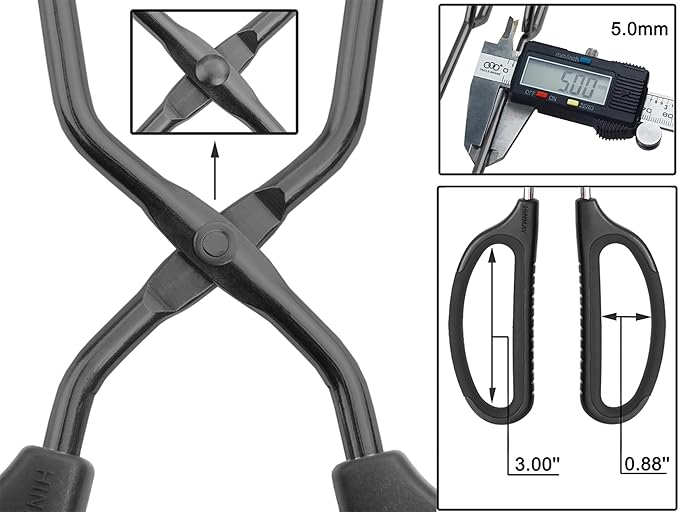 HINMAY Stainless Steel Kitchen Tongs 10" and 12" Set, Comfortable Grip Scissor Tongs for Cooking, Grilling & Serving (Black) - Image 3