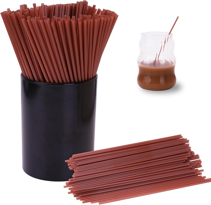250 Pcs Brown Coffee Stirrers Set with Plastic Holder – Coffee Stir Sticks, Cocktail Straws for Coffee Bar, Home, Kitchen & Party Supplies