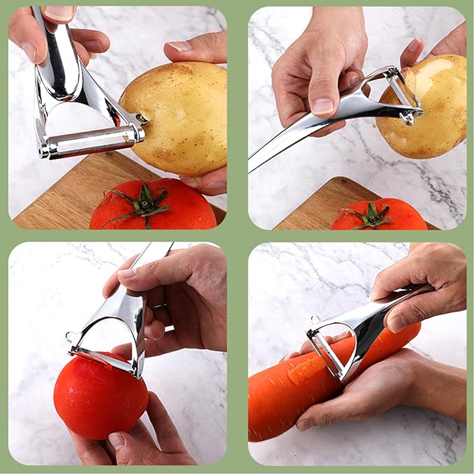 Vegetable Peeler Fruit Apple Potatoes Carrot Veggie Stainless Steel Peelers with Ergonomic Handle & Swivel Y-Shaped Blade Good Sturdy Kitchen Tool,Dishwasher Safe - Image 4