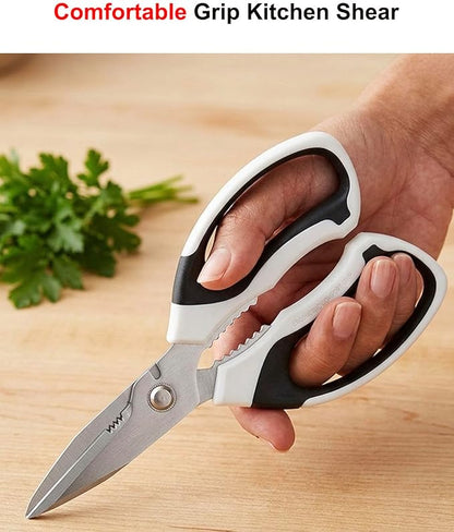 All-Purpose Kitchen Shears, Sharp Stainless Steel Kitchen Scissors with Protective Sheath, Cooking Scissors for Herbs, Bacon, Pizza, Vegetables & Food Packaging, Dishwasher Safe