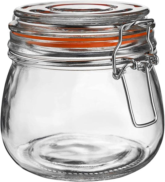 Hovico 25 oz Glass Jars With Airtight Lids And Leak Proof Rubber Gasket,Wide Mouth Mason Jars With Hinged Lids For Kitchen Canisters 750ml, Glass Storage Containers by Hovico