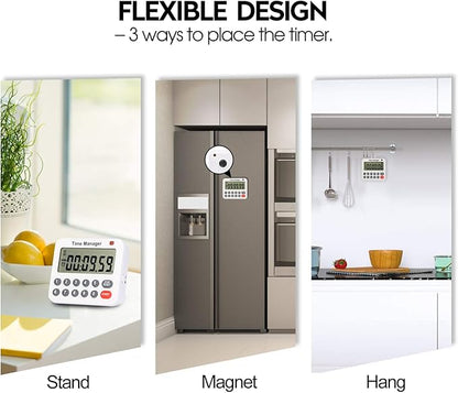AIMILAR Magnetic Digital Kitchen Timer with Direct Numerical Keypad, Loud Alarm - 99Hr Countdown Count Up Timer for Cooking Baking Classroom, Batteries Included - Image 7