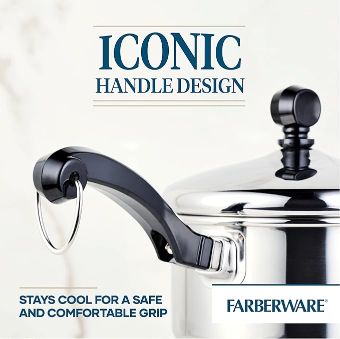 Farberware Classic Stainless Steel Sauce Pan/Saucepan with Lid, 1 Quart, Silver,50000,11.2"D x 6.3"W x 4.4"H - Image 5
