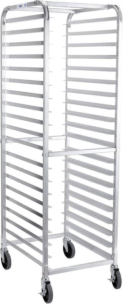 Profeeshaw Bun Pan Bakery Rack 20 Tier with Wheels, Aluminum Racking Trolley Storage for Half or Full Sheets