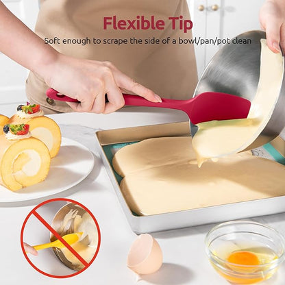 U-Taste Silicone Spatula Set with 600 Degrees Fahrenheit Heat Resistant (Red) - Image 4