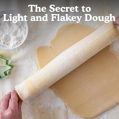 Regency Wraps Natural Pastry Cloth & Rolling Pin Cover Set, 100% Cotton Cloth & Pin Cover for Non-Stick Dough Rolling, 20x24" cloth with Sewn Edges ,15" Rolling Pin Cover
