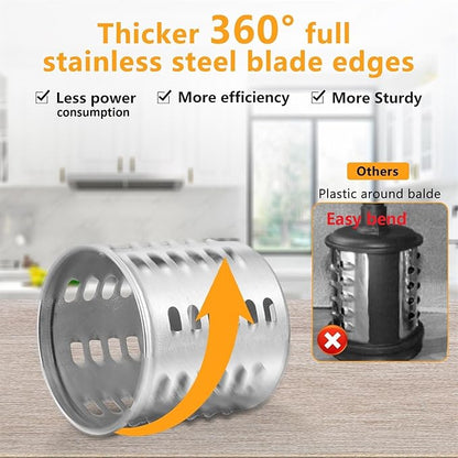 FavorKit Slicer Shredder Attachment for KitchenAid Mixers, Stainless Steel Cheese Grater Salad Maker Accessories with 3 Cutting Blades,Dishwasher Safe!