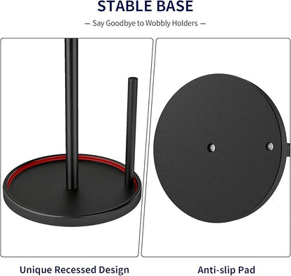 Jesginboo Paper Towel Holder Countertop, Black Kitchen Paper Towels Holder, Paper Roll Holder with Weighted Base - Image 3