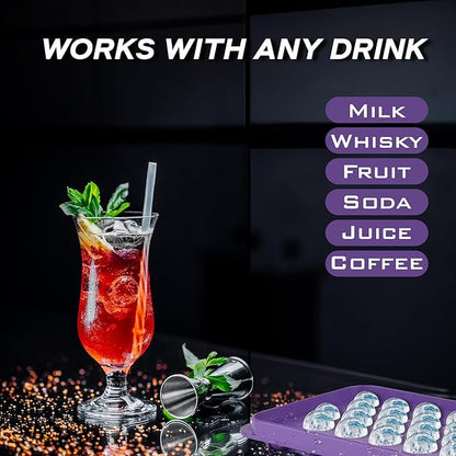 Small Ice Cube Trays for Freezer – 2 Pack Hard Plastic Mini Ice Cube Trays, 66 Small Ice Cubes (1.1”), BPA Free Ice Mold for Cocktails, Iced Coffee & Drinks