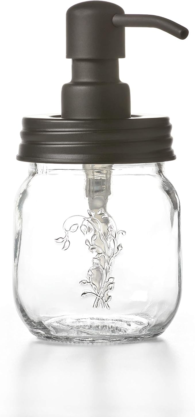 Mason Jar Soap and/or Lotion Dispenser for Hand Sanitizer, Liquid Soap or Hand/Body Lotion (Black, 12oz & 16oz)