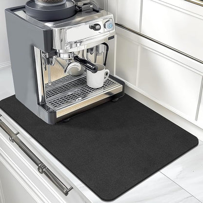 Findosom Dish Drying Mat, 12"x 20" Super Absorbent & Hide Stain Coffee Mat, Cuttable Drying Mat for Kitchen Counter, Coffee Bar Accessories, Under Dish Rack, Coffee Maker, Espresso Machine, Black-2 - Image 8