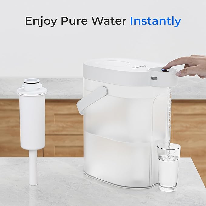 Waterdrop EWFS Water Filter Replacement for Waterdrop ED06W/ED06P/ED06B FreshTaste Rechargeable Electric Pitcher, 2 Months or 40 Gallons, Reduce Chlorine, Lead, Copper, Purify, Soften Water, 1 Pack