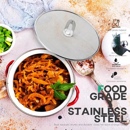 Homestia Splatter Screen for Kitchen, Stainless Steel Fine Mesh Splatter Screen for Frying Pan, 8" Grease Splatter Guard with Fold Flat Knob - Image 5