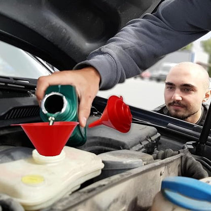 Plastic Oil Funnels for Automotive Use Set of 5, Large Flexible Fuel Funnel with Long Hose for Gas Transfer, Gasoline Funnels for Cars Boat Canning and Bottle - Image 5
