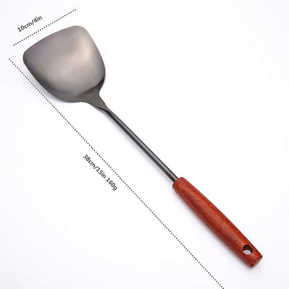 FJNATINH Wok Spatula 15 inches Spatulas for Wok, Stainless Steel Metal Wok Spatulas for Kitchen Use Cooking Utensils Spatula for Cooking Cast Iron - Image 2