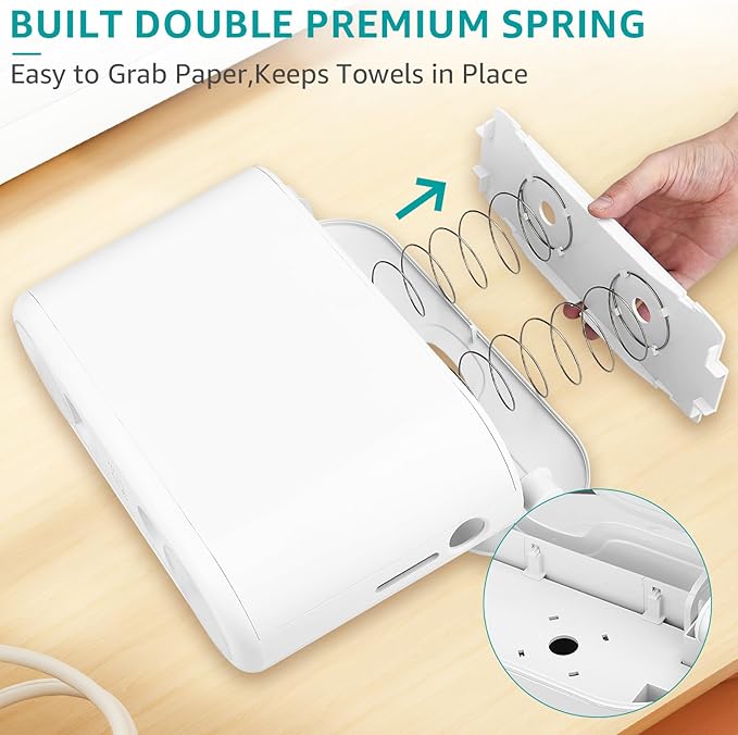 Multifold Paper Towel Dispenser Countertop, Commercial Hand Towel Dispenser for Bathroom Kitchen Home, Trifold/C Fold/Z Fold Napkin Dispenser, Abs Plastic - Non-Slip, White
