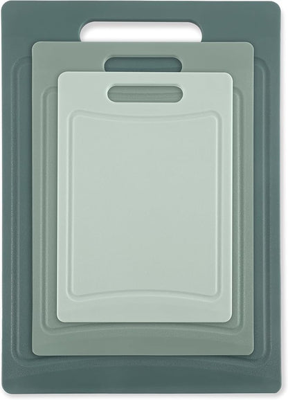 COOK WITH COLOR Non-Slip Cutting Board Set – Kitchen Essentials with Easy Grip Handle for Meat, Veggies, and Fruits, 3 Cutting Boards, Mint - Image 7