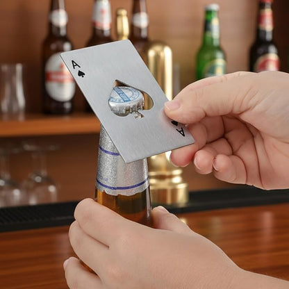60Pcs Ace of Spades Bottle Openers, Poker Card Bottle Openers Portable Stainless Steel Can Opener Credit Card Size Beer Bottles Can Cap Opener for Wallet Pocket Wedding Party Good Gift