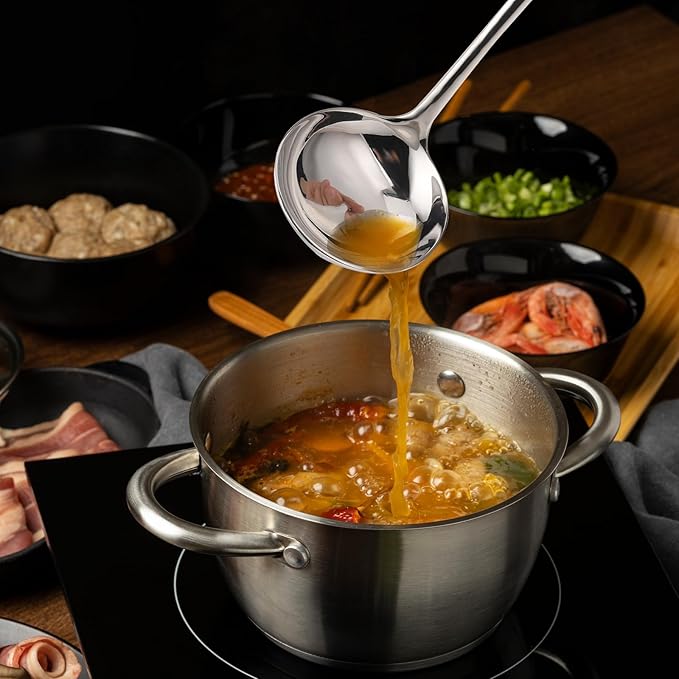 7.9 Inch Silver Small Gravy Soup Ladle Small Ladle Gravy Ladles 18/10 Stainless Steel Sauce Ladles for Spooning Sauces or Gravies - Image 6