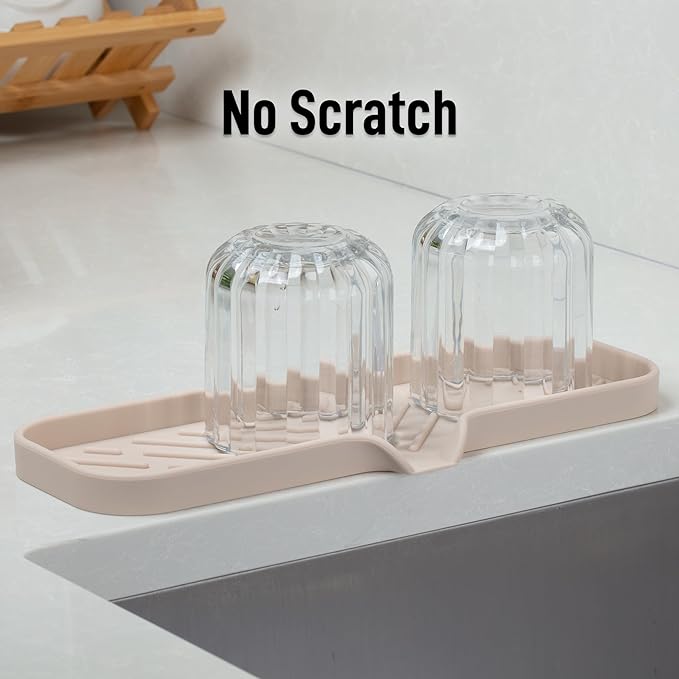 Zulay Kitchen Large Silicone Sponge Holder (12x4) – Flexible Sink Organizer Tray for Kitchen & Bathroom – Multipurpose Soap Dish for Sponges, Makeup, Trinkets & More (Ivory) - Image 7