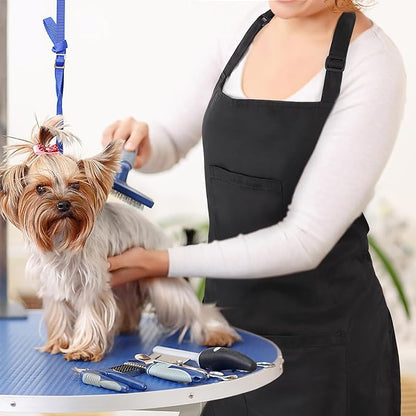 Noverlife Hair Stylist Apron with 4 Pockets, Hair Resistant 34 Inch Long Hairdresser Aprons w/Adjustable Strap for Salon