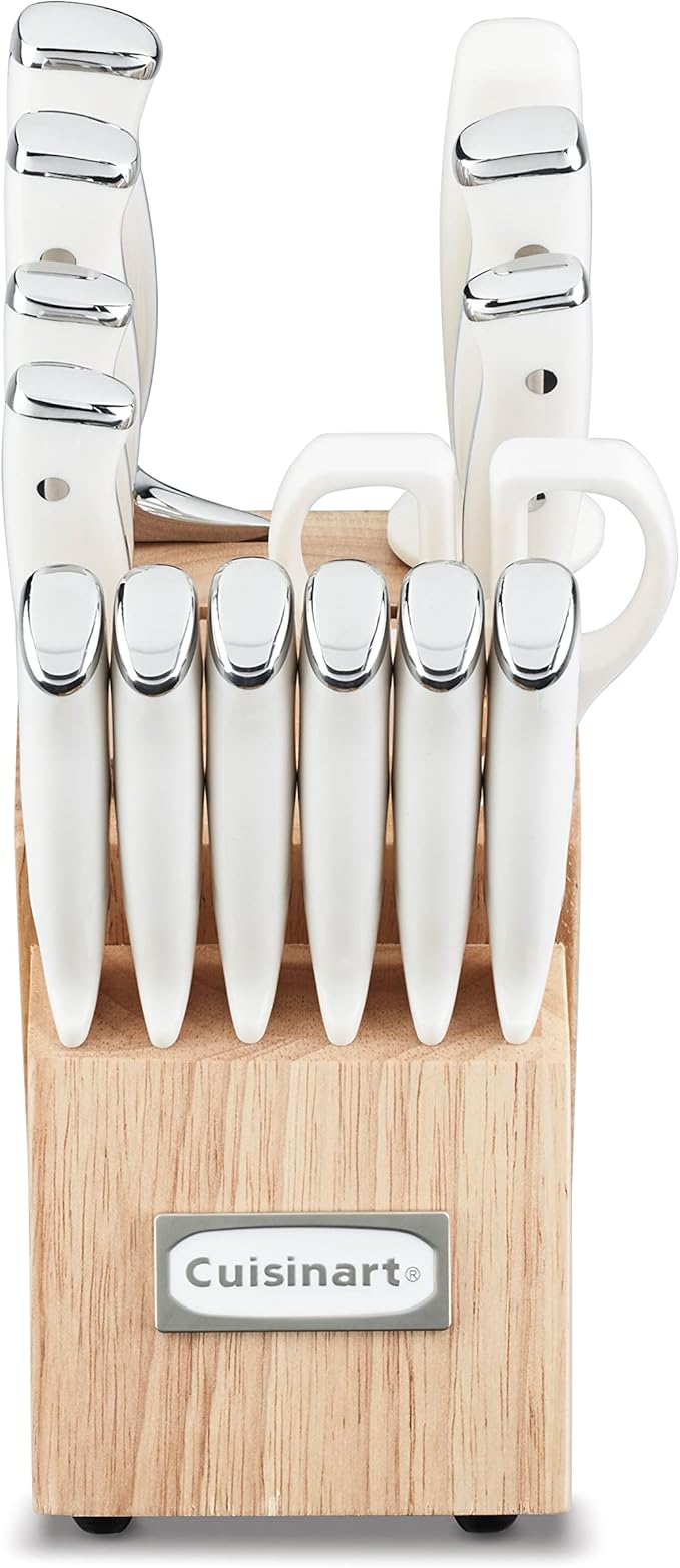 Cuisinart 15-Piece Knife Set with Block, High Carbon Stainless Steel, Forged Triple Rivet, Natural C77CTR-15P - Image 2