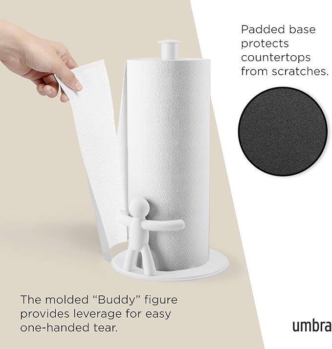 Umbra Buddy Countertop Paper Towel Holder, White - Image 5