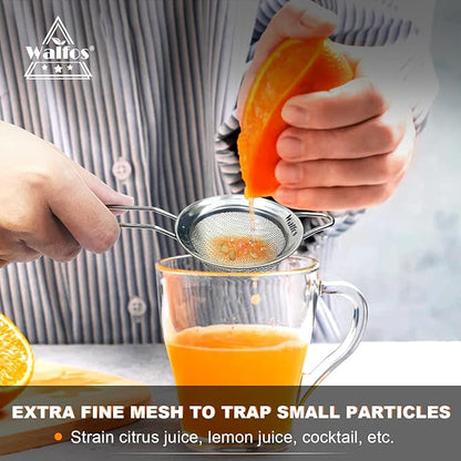 Walfos Small Fine Mesh Tea Strainer, Mini Stainless Steel Sieve with Handle, 2.7 Inch Kitchen Metal Sifter Strainers for Tea, Juicing, Coffee, Cocktail, Powdered Sugar, Matcha (2 Pack) - Image 4