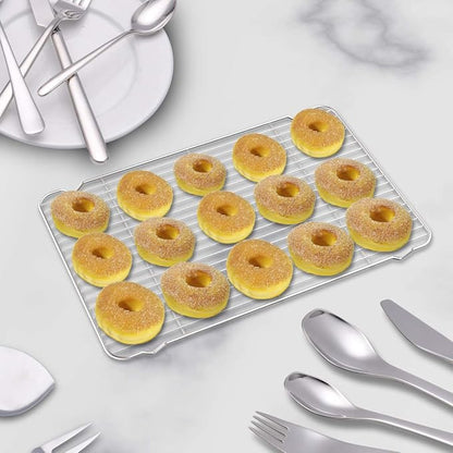Cooling Rack Set of 3, Baking Rack Stainless Steel Wire Rack for Baking Cooking Roasting Grilling Cooling, 15” x 11” x 0.5” Wire Racks, Fit Various Size Cookie Sheets Oven