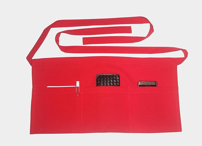 Resist water 3 big Pockets Waist Server Apron Kitchen Restaurant Unisex Half Aprons - Image 4