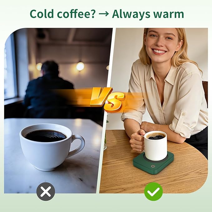 VOBAGA Coffee Mug Warmer for Desk with Auto Shut Off & 3-Temp Settings, Coffee Cup Warmer with Smart Safety Alert Home Office Accessory, Perfect for Coffee, Tea, Milk (No Mug) - Image 5