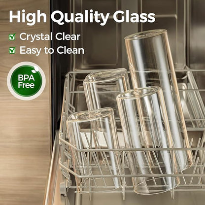 ComSaf Food Storage Containers with Airtight Lids Set of 6, Clear Glass Canister Food Jar with Sealing Lid Kitchen Pantry Storage Container for Spaghetti Pasta Sugar Flour Oat Cereal Beans, Square - Image 4