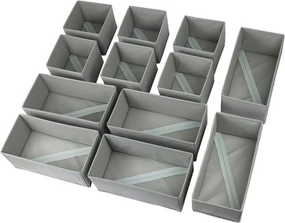 Fordonral Drawer Organizer Clothes, Foldable Fabric Dresser Organizer Closet Organizers and Storage Box for Underwear,Folded Clothes,Baby Clothing,Socks,Bra,Towels,Ties(6M+6S,Gray) - Image 6
