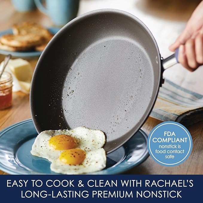 Rachael Ray Cucina Nonstick Cookware Pots and Pans Set, 12 Piece, Lavender Purple - Image 4