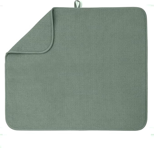 Bellemain XXL Dish Mat Microfiber Dish Drying Mat, Super absorbent (Green, 16" x 18") by Bellemain