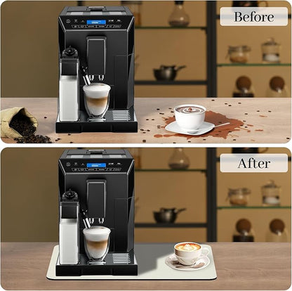 Bloss Coffee Mat, Super Absorbent Dish Drying Mat, Coffee Bar Mat, Kitchen Counter Mat, Hide Stain Rubber Backed Dish Drying Pad(12.2"x19.7", Off White) - Image 4