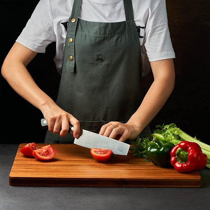 Allsum XL Cutting Board for Kitchen, 20x15" Extra Large, 1" Thick Bamboo Wood Butcher Chopping Block, Cheese Board, Durable Reversible with Juice Grooves and Handles - Image 5
