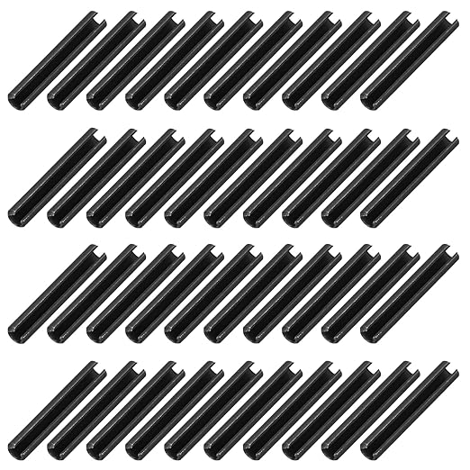 MECCANIXITY 120Pcs Slotted Split Roll Pins 3/25 Inch(3mm) Dia. 4/5 Inch(20mm) Length 65Mn Steel Spring Tension Expansion Dowels for Secure Fastening, Black