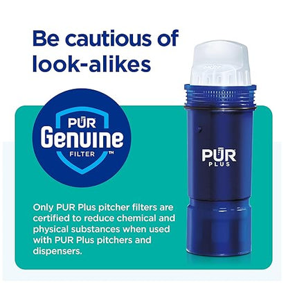 PUR PLUS 30-Cup Water Filter Dispenser with 1 Lead-Reducing PUR PLUS Filter, Dishwasher Safe, Powerful Filtration, Large Capacity with Slim, Space-Saving Design, White (DS1811Z) - Image 8