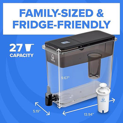 Brita UltraMax Large Water Dispenser with 1 BritaPlus Filter, 27 Cup Capacity, Black (Package May Vary) - Image 8