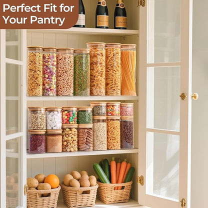 ComSaf 0.5 Qt Glass Food Storage Jars Set of 6, Clear Glass Storage Containers with Lids, Pantry Organization Jar, Spice, Blooming Tea, Coffee, Cookie and Sugar Container, Small jar Set for Kitchen - Image 6