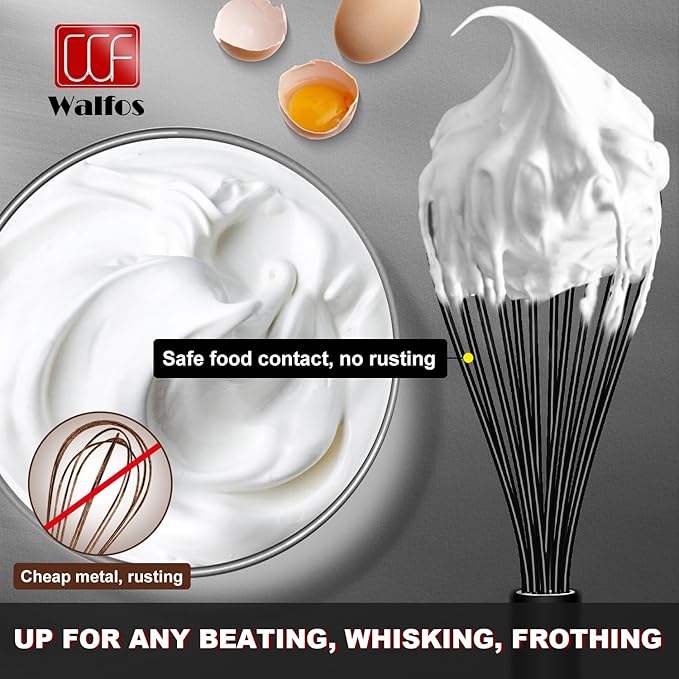Silicone Whisks set with 7+5in mini stainless steel whisk, Non Scratch Coated 7+9+11in Whisks for Nonstick Cookware,Premium for Blending, Whisking, Beating, Frothing & Stirring - Image 5