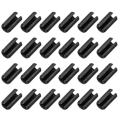 MECCANIXITY 25Pcs Slotted Split Roll Pins 2/5 Inch(10mm) Dia. 4/5 Inch(20mm) Length 65Mn Steel Spring Tension Expansion Dowels for Secure Fastening, Black