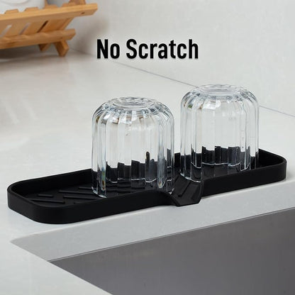 Zulay Kitchen Large Silicone Sponge Holder (12x4) – Flexible Sink Organizer Tray for Kitchen & Bathroom – Multipurpose Soap Dish for Sponges, Makeup, Trinkets & More (Black) - Image 7