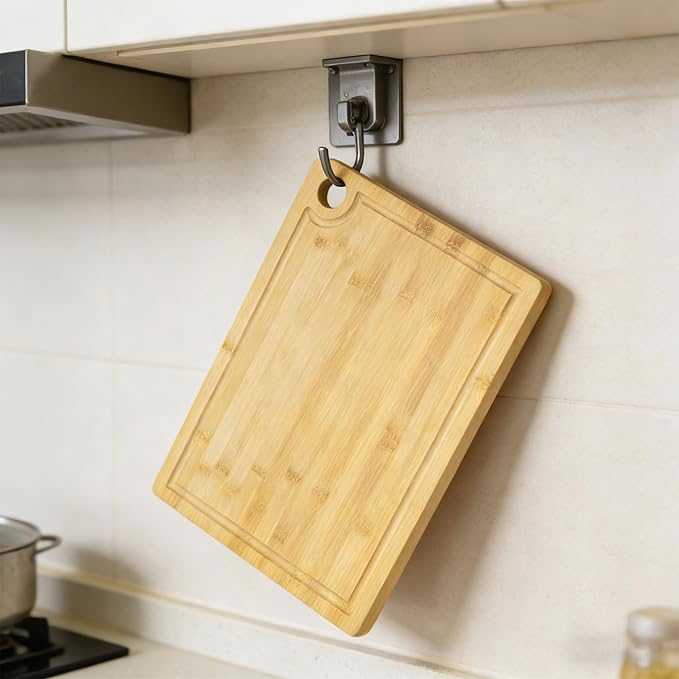 Utoplike Bamboo Cutting Board 16 x 12 inch, Wood Chopping Board for Kitchen, Meat, Vegetables, Butcher Block with Juice Groove, 0.55"Th
